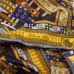 Pre Owned Hermes Blue Collar de Chiens Square Scarf