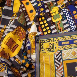 Pre Owned Hermes Blue Collar de Chiens Square Scarf