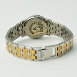 Pre Owned Hermes 18K Gold SS White Ladies Wristwatch