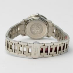 Pre Owned Hermes Clipper Ladies SS White Wristwatch