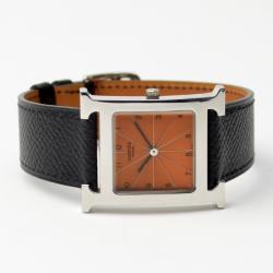 Hermes Heure H SS Maroon Ladies Wristwatch