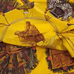 مملوكة مسبقًا Hermes Yellow Cuirs Du Desert Square Scarf