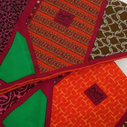 مملوكة مسبقًا Hermes Pink Silk 'Carre En Cravates' Square Scarf