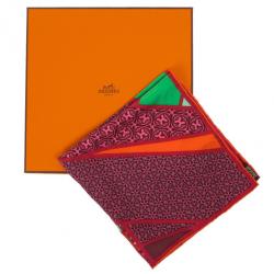 مملوكة مسبقًا Hermes Pink Silk 'Carre En Cravates' Square Scarf