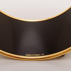 Pre Owned Hermes Painted Enamel Wide Gold Bangle