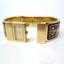 Pre Owned Hermes Loquet Wristwatch GP Gold Ladies