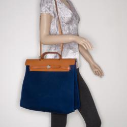 Pre Owned Hermes Toile Vache Herbag Convertible Satchel 