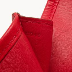 Pre Owned Hermes Jige Clutch Red Box Calf