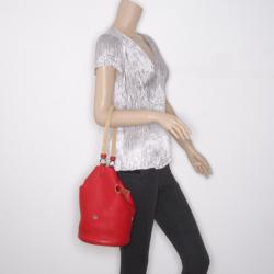 Pre Owned Hermes Pebbled Leather Cutout Tote
