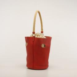 Pre Owned Hermes Pebbled Leather Cutout Tote