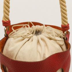 Pre Owned Hermes Pebbled Leather Cutout Tote