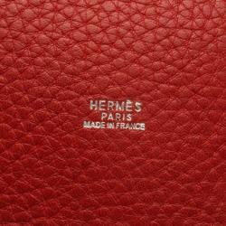 Pre Owned Hermes Pebbled Leather Cutout Tote