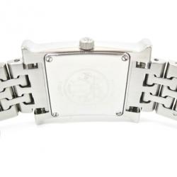Hermes H Watch Diamond SS White Womens Wristwatch 22 MM