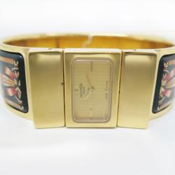 Pre Owned Hermes Loquet GP Gold/Green Ladies Wristwatch