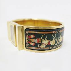 Pre Owned Hermes Loquet GP Gold/Green Ladies Wristwatch