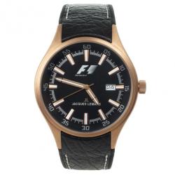 Jacques Lemans F 5035 Stainless Steel Leather Quartz Mens Wristwatch 46MM