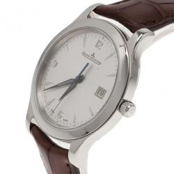 Jaeger LeCoultre White Stainless Steel Master Collection Men's Wristwatch 39MM