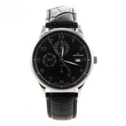 Junghans Black Stainless Steel Arthur Attaché Power Reserve Men's Wristwatch 40MM