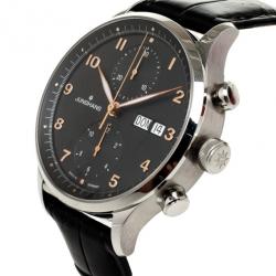 Junghans Black Stainless Steel Arthur Attach Chronograph Men s