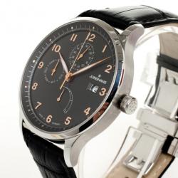 Junghans Arthur Attaché Power Reserve SS Leather Mens Wristwatch 40 MM