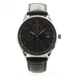 Junghans Arthur Attaché Power Reserve SS Leather Mens Wristwatch 40 MM