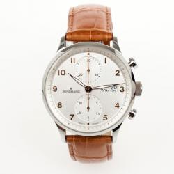Junghans Arthur Attaché SS Leather Chronograph Mens Wristwatch 40 MM
