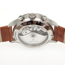 Junghans Arthur Attaché SS Leather Chronograph Mens Wristwatch 40 MM