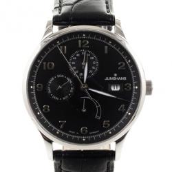 Junghans Arthur Attaché Power Reserve SS Leather Mens Wristwatch 40 MM