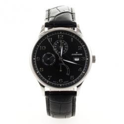 Junghans Arthur Attaché Power Reserve SS Leather Mens Wristwatch 40 MM