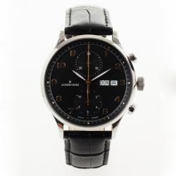 Junghans Arthur Attaché SS Leather Chronograph Mens Wristwatch 40 MM