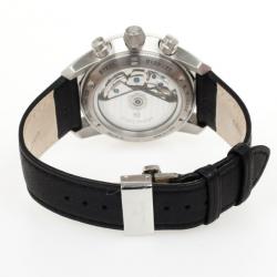 Junghans Ambassador SS Leather Chronograph Black Mens Wristwatch 42.5 MM