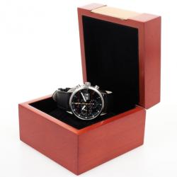 Junghans Ambassador SS Leather Chronograph Black Mens Wristwatch 42.5 MM