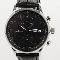 Junghans Arthur Attaché SS Leather Chronograph Mens Wristwatch 40 MM