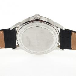 Junghans White SS Leather Mens Wristwatch 40 MM