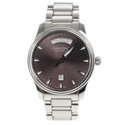 مملوكة مسبقًا Louis Erard Heritage Day/Date Stainless Steel & Leather Mens Wristwatch 40 MM