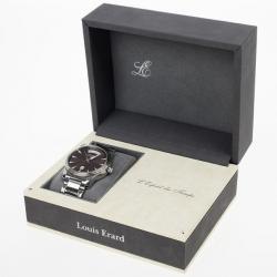 مملوكة مسبقًا Louis Erard Heritage Day/Date Stainless Steel & Leather Mens Wristwatch 40 MM