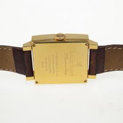 Pre Owned Louis Erard La Carree Classique Rare Square Stainless Steel Leather Automatic Mens Wristwatch 34 MM