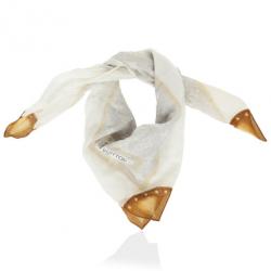 Pre Owned Louis Vuitton White Monogram Square Scarf