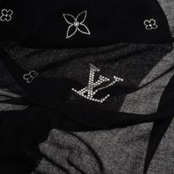 مملوكة مسبقًا Louis Vuitton Black Swarovski Crystal Monte Carlo Cashmere Stole