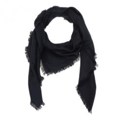 Pre Owned شال لوي فيتون أسود مونوغرامي حرير