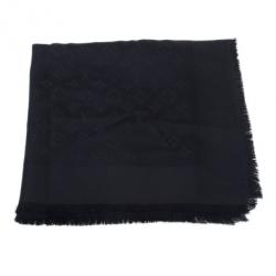 Pre Owned شال لوي فيتون أسود مونوغرامي حرير