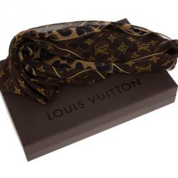 مملوكة مسبقًا Louis Vuitton Leopard and Monogram Silk Scarf