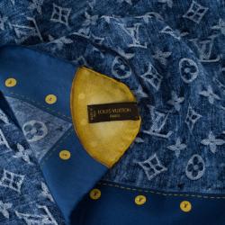 Pre Owned Louis Vuitton Blue Monogram Denim Square Scarf