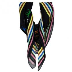 مملوكة مسبقًا Louis Vuitton Black Monogram Multicolor Square Scarf