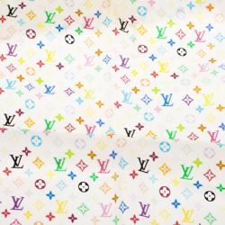 مملوكة مسبقًا Louis Vuitton White Monogram Multicolor Square Scarf