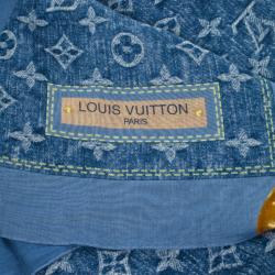 مملوكة مسبقًا Louis Vuitton Blue Monogram Denim Square Scarf