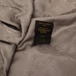 Pre Owned Louis Vuitton Silk & Wool Monogram Shawl