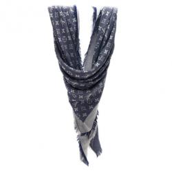 مملوكة مسبقًا شال لوي فيتون أزرق مونوغرامي دنيم مربع