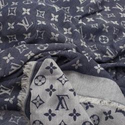 مملوكة مسبقًا شال لوي فيتون أزرق مونوغرامي دنيم مربع