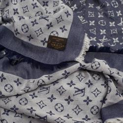مملوكة مسبقًا شال لوي فيتون أزرق مونوغرامي دنيم مربع
